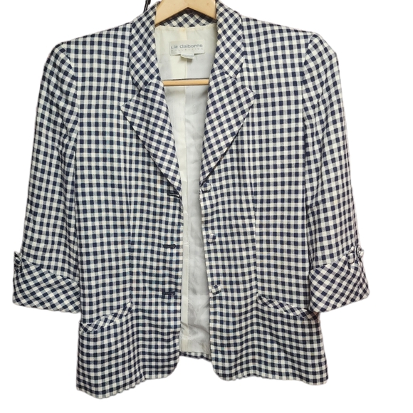 Liz Clairborne checkered womens jacket - Picture 1 of 4